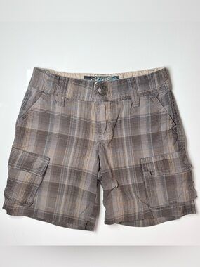 Vintage Y2K Suko Boys Earth-Toned Plaid Multi-Pocket Cargo Shorts 2 / 2T